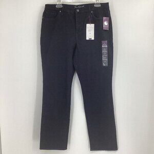Gloria Vanderbilt Womens Sz 14 Avg Black Jeans Rail Straight Leg  Mid-Rise NWT
